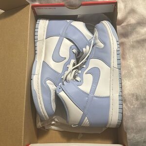 White and Light Blue Dunks High